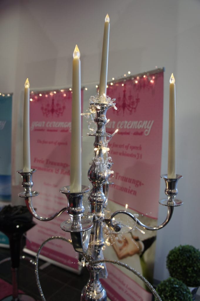 Kerzenständer - Teil unseres Auftritt bei der Hochzeitsmesse Siegen